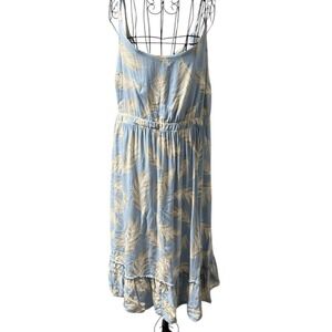 Torrid Babydoll Sundress 3 Light Blue Tropical Print Braided‎ Straps Ties